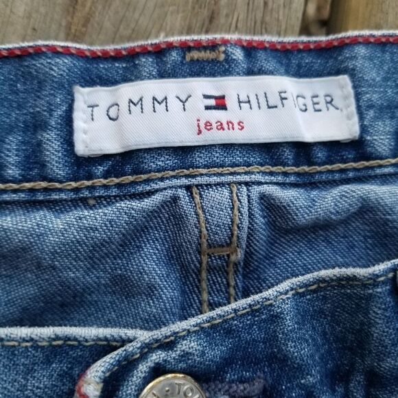 Vintage 90s y2k Tommy Hilfiger Hand Painted Back Pocket Logo Boyfriend Jeans 12 - Picture 6 of 9